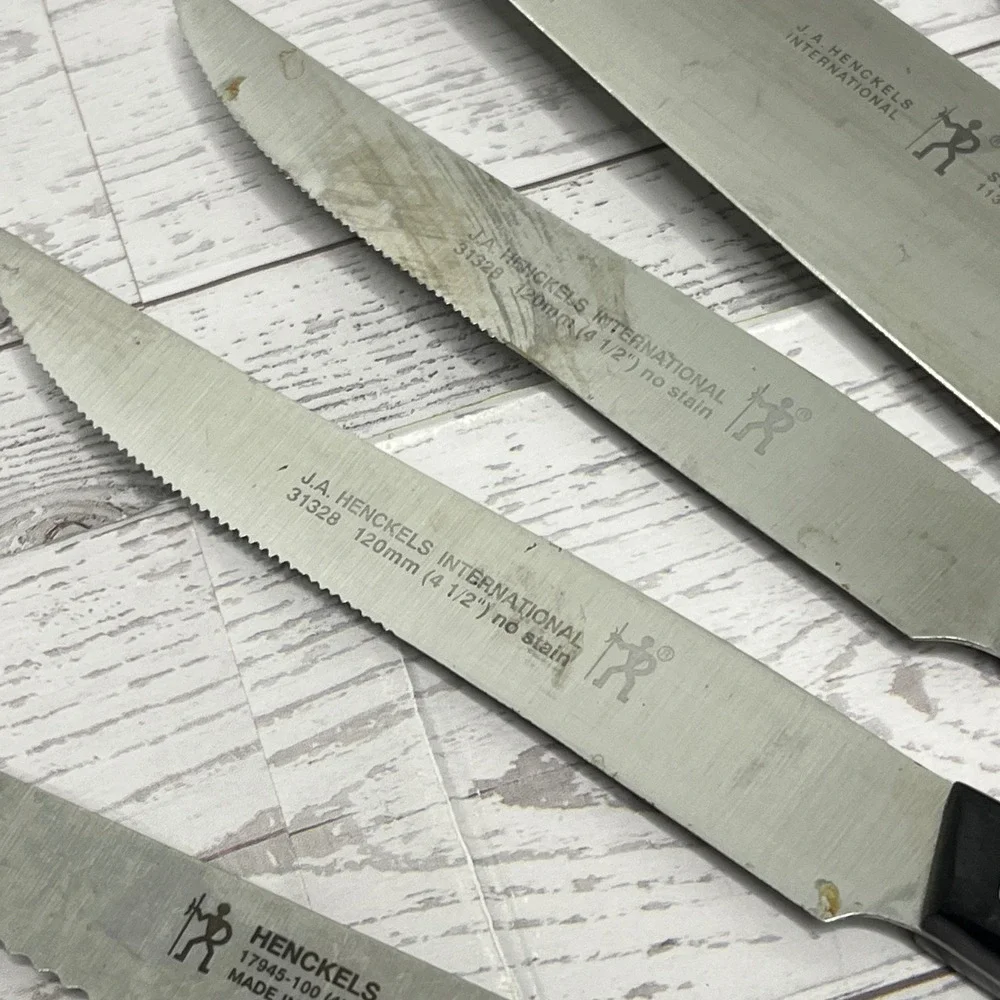 JA Henckels International German Stainless Steel Kitchen Knife Set 5 Piece Black